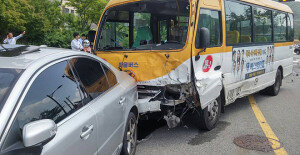 용인 마을버스 사고… 비탈길 350m 굴러 행인 덮쳐