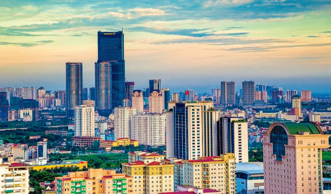 베트남 수도 하노이에 고층빌딩들이 빼곡하게 들어선 모습. [위키피디아]