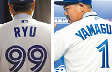 ‘99번’ 류현진+‘1번’ 야마구치투수 등번호 사상 첫 조합