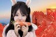 “전생에 토끼였나”…中여성, 이빨로 당근 깎아 만리장성 모형 제작