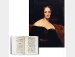 1840년 그려진 40대의 메리 셸리 초상화(위)와 올해 영국에서 출간된 ‘프랑켄슈타인’ 육필원고. 교정을 본 글씨는 그의 남편 퍼시 비시 셸리의 것이다.