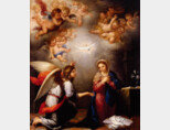 스페인 화가 무리요의 ‘수태고지(1655)’. 천사 가브리엘이 마리아에게 성령으로 예수를 잉태했음을 알리고 있다. [위키미디어]