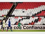 멕시코 프로축구 선수들이 코로나19 사태로 무관중 경기를 하고 있다. [뉴시스]