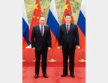 블라디미르 푸틴 러시아 대통령(왼쪽)과 시진핑 중국 국가주석은 2월 4일 정상회담을 가졌다. [CGTN]