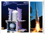 ㈜한화가 제작한 달탐사선 ‘다누리호’의 인공위성 추진 시스템[사진 제공 · ㈜한화](왼쪽)과 한국항공우주산업(KAI)이 총 조립해 6월 21일 전남 고흥군 나로우주센터에서 발사된 누리호. [동아DB]