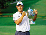 8월 8일 미국 노스캐롤라이나주 그린즈버러 세지필드CC에서 열린 PGA투어 윈덤 챔피언십에서 우승한 김주형. [사진 제공 · PGA투어]