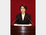 정의당 이은주 비상대책위원장이 10월 27일 서울 여의도 국회에서 비교섭단체 대표연설을 하고 있다. [동아DB]