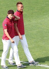 [동아포토]손흥민-김신욱,캐주얼도 잘 어울려~