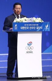 [동아포토]김정행 회장 “인천아시안게임 많은 응원바랍니다!’