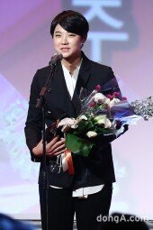 [동아포토]박성현 '필드에선 보기 힘든 미소' (동아스포츠대상)