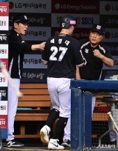 이강철 감독, 정대야 안타가 좋았어