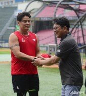 추신수-양상문 해설위원, 반가운 인사