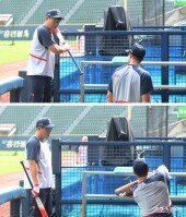 양의지, 훈련이 끝나도 멈추지 않는 타격론