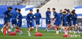 훈련하는 축구대표팀
