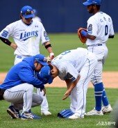 타구 맞은 송은범!