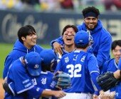 삼성, 한국시리즈 진출하며 짜릿한 포효