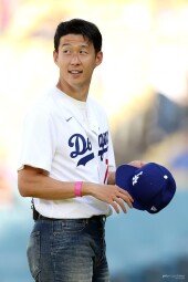 ‘LA 최고 스타’ 손흥민의 다저 스타디움 방문 [포토]