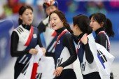 한국 쇼트트랙 여자 3000m 계주 ‘금메달이야’ [포토]