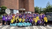가정연합 사회공헌단 공식 출범…쌀 100포대 기부·줍깅 봉사 진행