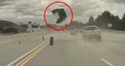 사고로 3m 공중회전 기아 쏘울…“운전자 걸어나왔다” (영상)