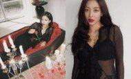 트와이스 지효, 블랙 시스루 언더웨어…아찔한 레드립