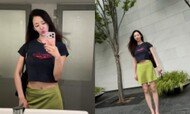 다솜, 납작배 드러내고 당당…늘씬 건강미 자랑