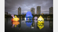 ‘석촌호수에 나타난 초대형 스누피’, 롯데물산 공공미술 ‘루나 프로젝트’