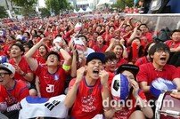 [월드컵 거리 응원]홍명보호 선전에 붉은 악마도 에너지 UP↑ (종합)