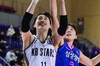 강이슬, 수비 등지고 [포토]