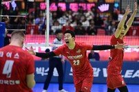신영석, 블로킹 득점에 짜릿한 포효 [포토]