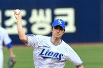 삼성팬 김강우, 승리 기원 시구~