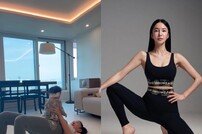 김윤지, 딸 복부에 올려 놓고…탄탄 몸매 비결이었네 [DA★]