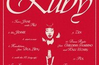 제니, 컴백 앞두고 ‘Ruby’ 트랙리스트 공개
