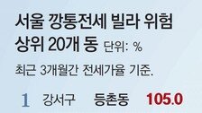 서울 등촌동 빌라 전세가율 105%… 함안-익산 아파트는 90% 넘어