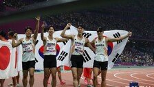 男 400m 계주, 37년만 AG 메달…김국영 “마지막 대회서 첫 메달” 감격