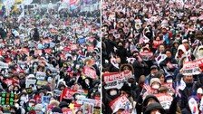 “尹체포하라” vs “탄핵 반대” 동시다발 집회…트랙터 시위대, 경찰과 이틀째 대치