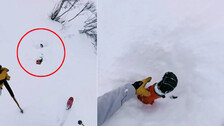 눈더미서 튀어나온 ‘팔’…지나던 스키어가 살렸다