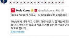 머스크 태극기 내걸며 “韓반도체 인재들, 테슬라로 오라”