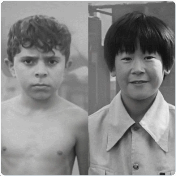 서로 껴안은 두 소년공 모습이 李대통령-룰라로…