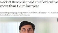 옥시 영국 본사 CEO 연봉 ‘390억원’…주주들 “용납 안되는 고액” 이의 제기