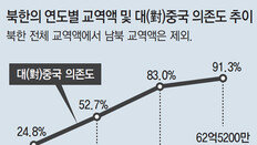 작년 北교역 中의존도 91%… 사상최대