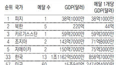 ‘GDP 대비 메달 순위’ 1위는 피지