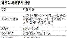 北, VX-사린 등 화학무기 5000t 보유