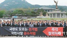 “투쟁밖에 없다”… 비상의총 열고 靑 몰려간 한국당