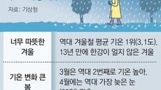 한국, 지난겨울엔 평균 3.1도 가장 따뜻… 작년 6월 22.8도〉7월 22.7도 ‘기온 역전’