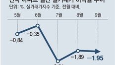 1~9월 아파트 실거래가지수, 역대 최대폭 7% 하락