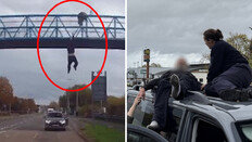 차 지붕 위로 사람 쿵…영국 팝스타가 생명 구했다