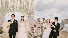 온주완·방민아, 발리 결혼식 사진 공개…해변에서 올린 로맨틱 웨딩