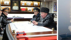 김정은, ‘북한판 이지스함’ 올라 미사일 참관… 이란 사태속 핵무력 과시