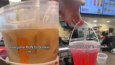 SNS 달군 ‘양동이 커피’ 국내 상륙…던킨, 대용량 유행 합류